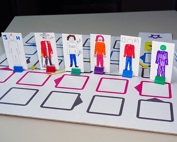 Simple board game with playing pieces